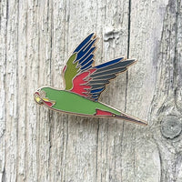 Bridget Farmer Enamel Pin In Flight - Swift Parrot