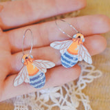 Australian Bee Earrings - Blue Banded Bee