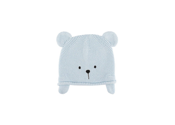 Teddy Knitted Hat - Pale Blue