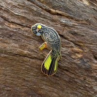 Dan Cox Enamel Pin - Yellow Tailed Black Cockatoo