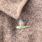 Bridget Farmer Enamel Pin In Flight - Swift Parrot