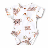 Koala Short Sleeve Organic Bodysuit: 3-6 Months (00)