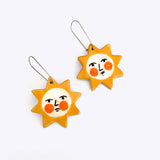 Handmade Ceramic Earrings: Summer Sun