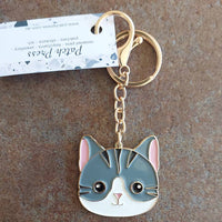 Patch Press Keychain - Cat Gray