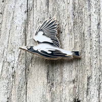 Bridget Farmer Enamel Pin In Flight - Australian Magpie