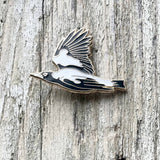 Bridget Farmer Enamel Pin In Flight - Australian Magpie