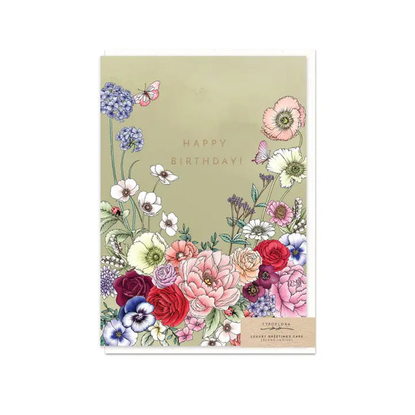 Typoflora Card - Birthday Garden