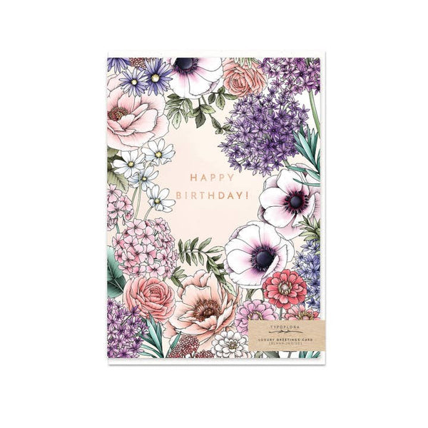 Typoflora Card - Birthday Blooming