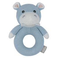 Knitted Rattle - Henry the Hippo