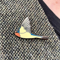 Bridget Farmer Enamel Pin In Flight - Welcome Swallow