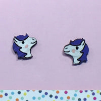 Studs: Ponies: Purple Hair