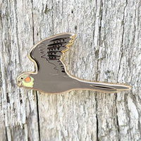 Bridget Farmer Enamel Pin In Flight - Cockatiel