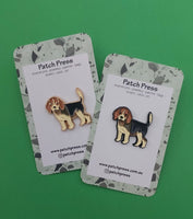 Patch Press Pin - Dog Beagle (black metal)