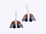 Handmade Ceramic Earrings: Midnight Moth