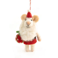 Felt Ornament - Mouse Santa