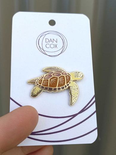 Dan Cox Enamel Pin - Green Sea Turtle