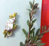 Dan Cox Enamel Pin - Sulphur Crested Cockatoo