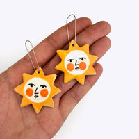 Handmade Ceramic Earrings: Summer Sun