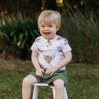 Koala Short Sleeve Organic Bodysuit: 6-12 Months (0)