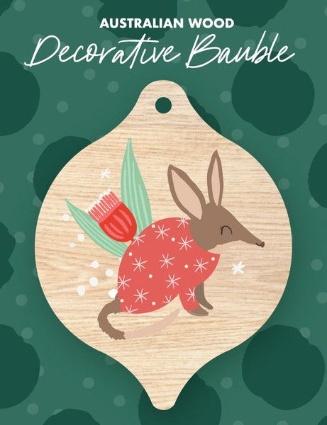 Wooden Bauble - Green - Bilby