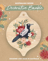 Wooden Bauble - Magpie