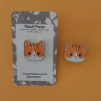 Patch Press Pin - Cat Orange