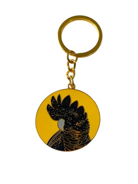 Red Parka Key Ring - Black Cockatoo