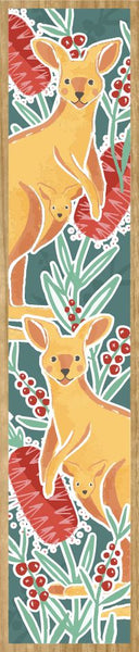 Wooden Bookmark - WD - Kangaroos & Bottle Brush