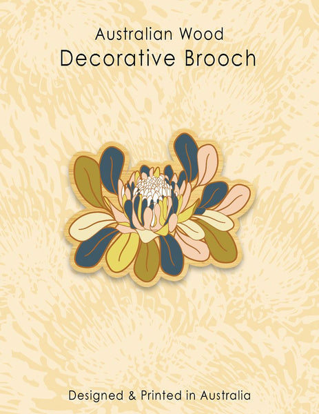 Wood Brooch - Large Flower