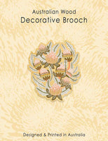 Wood Brooch - Bush Toned Banksias