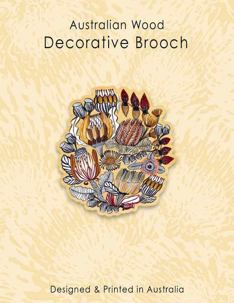 Wood Brooch - Natural Natives