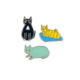 Red Parka Cat Trio Pin Set