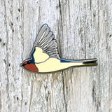 Bridget Farmer Enamel Pin In Flight - Welcome Swallow