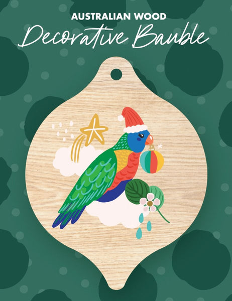 Wooden Bauble - Green - Lorikeet