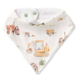 Organic Dribble Bib - Diggers & Tractors