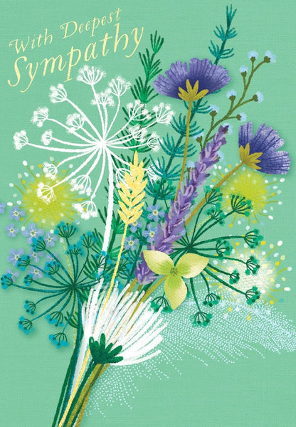 Debbie Edwards Card - Sympathy Green Bunch