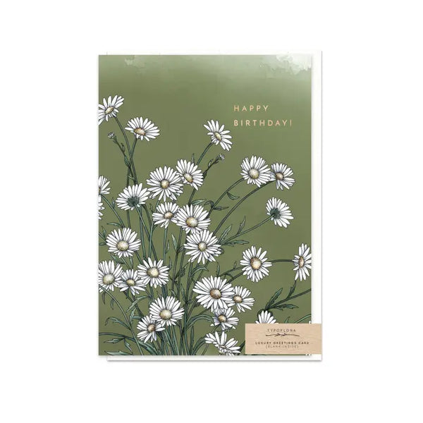 Typoflora Card - Birthday Daisy