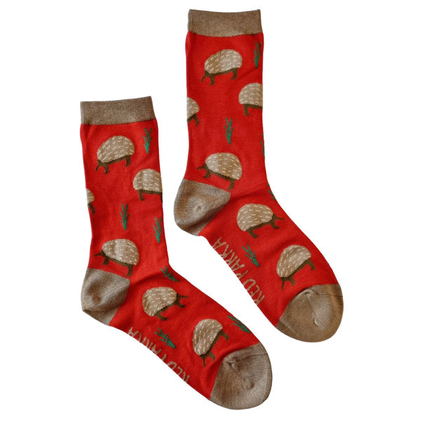 Red Parka Kids Socks - Echidna