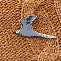 Bridget Farmer Enamel Pin In Flight - Cockatiel