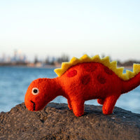 Felt Toy - Dinosaur Yellow Spikes