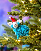 Felt Ornament - Sheep Blue