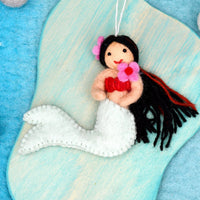 Felt Toy Mermaid - Light Teal Tail