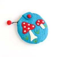 Felt Purse - Mushroom Cyan