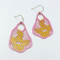 Denz Lge - String Bag Pink with Lemons