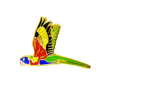 Red Parka Pin - Rainbow Lorikeet