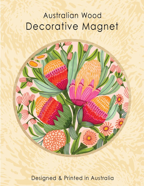 Wood Magnet - Protea & Gum