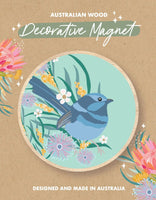 Wood Magnet - CW - Pastel Wren