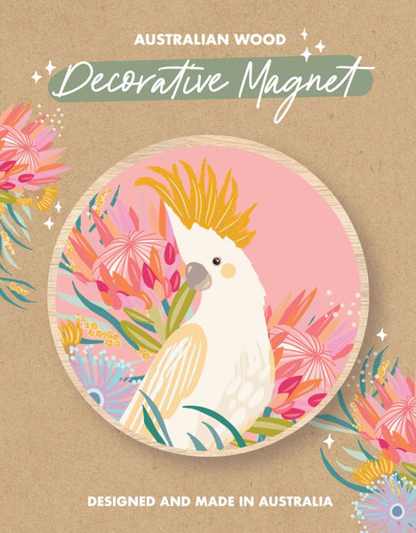 Wood Magnet - CW - Pastel Cockatoo