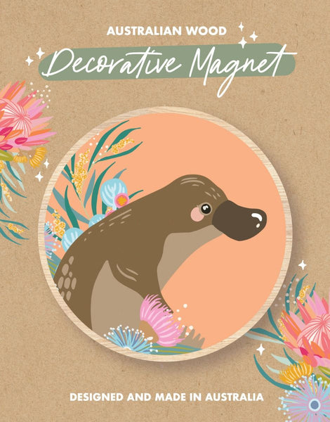 Wood Magnet - CW - Pastel Platypus