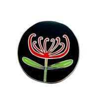 Red Parka Round Pin - Waratah